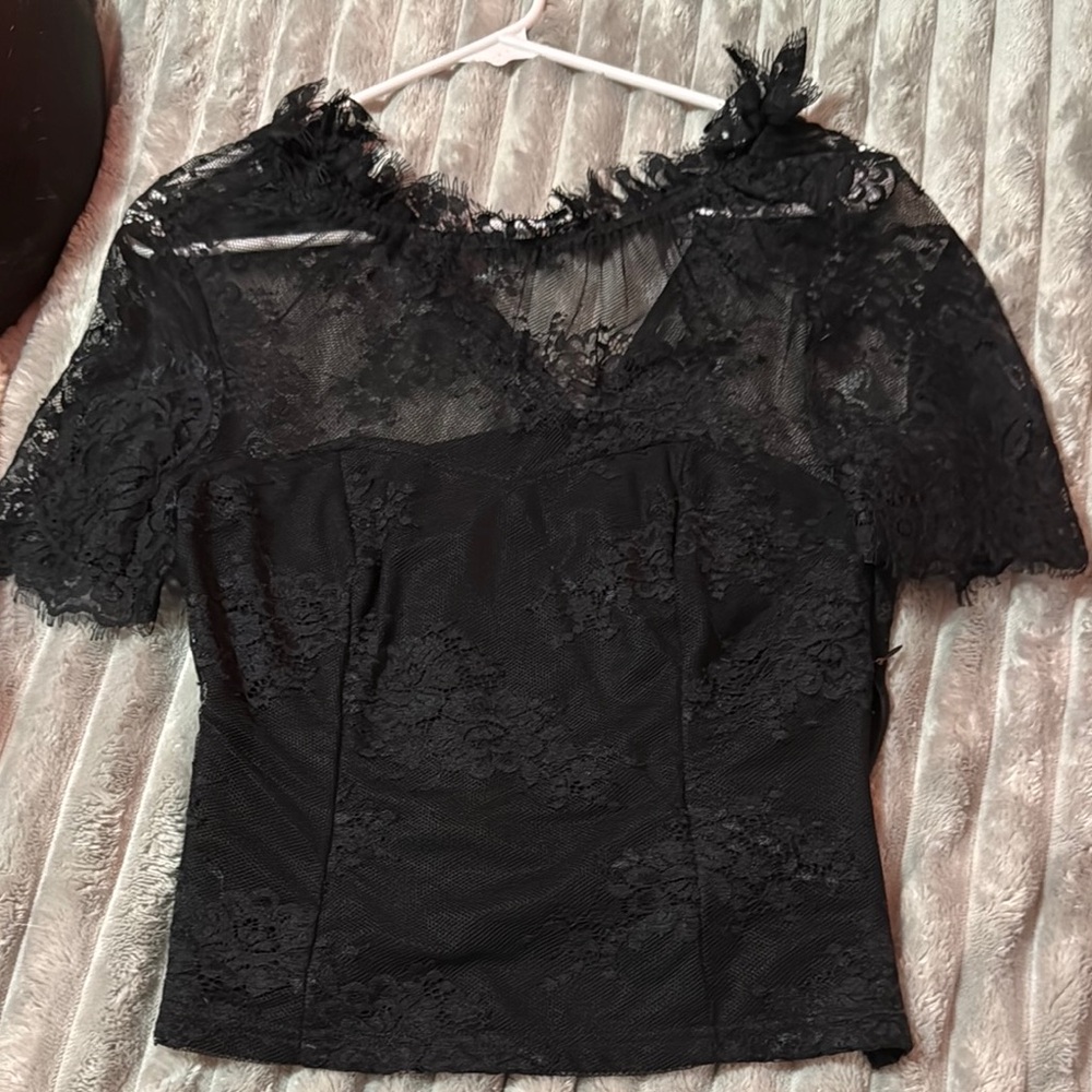 Elegant Black Lace Top